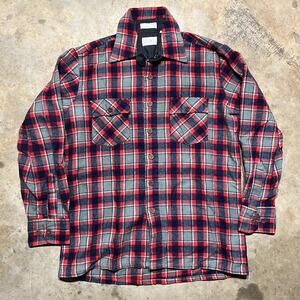 Vintage 70s/80s Envoy Red Plaid Casual Cut Acrylic Shirt